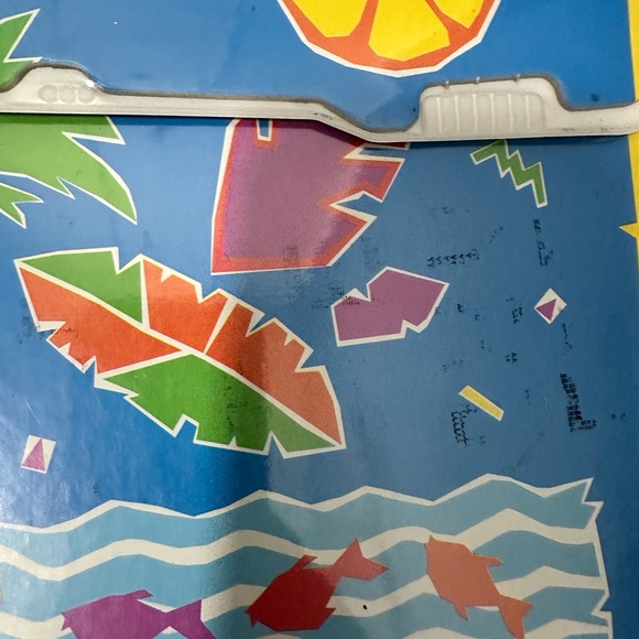 Vtg 90s Trapper Keeper Vibrant Tropical Notebook 3 Ring Binder School Beach - Picture 8 of 8